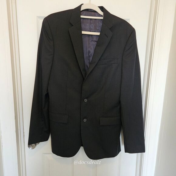 EGARA Suit Jacket Men's Black Slim Fit Wool Blend 40 long - Picture 1 of 8